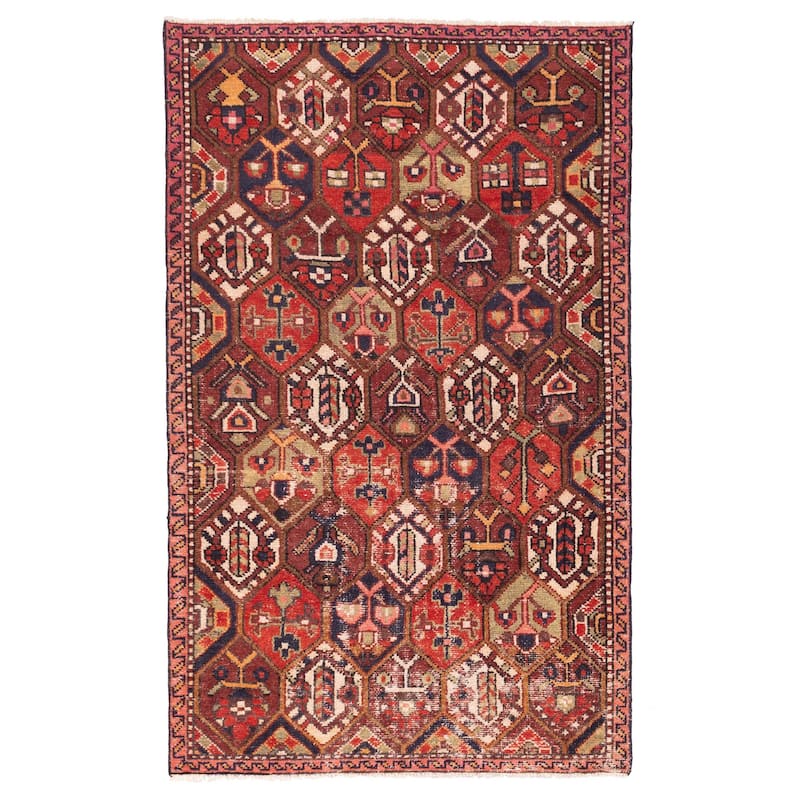 ECARPETGALLERY Hand-knotted Andelz Dark Red Wool Rug - 5'1 x 8'1