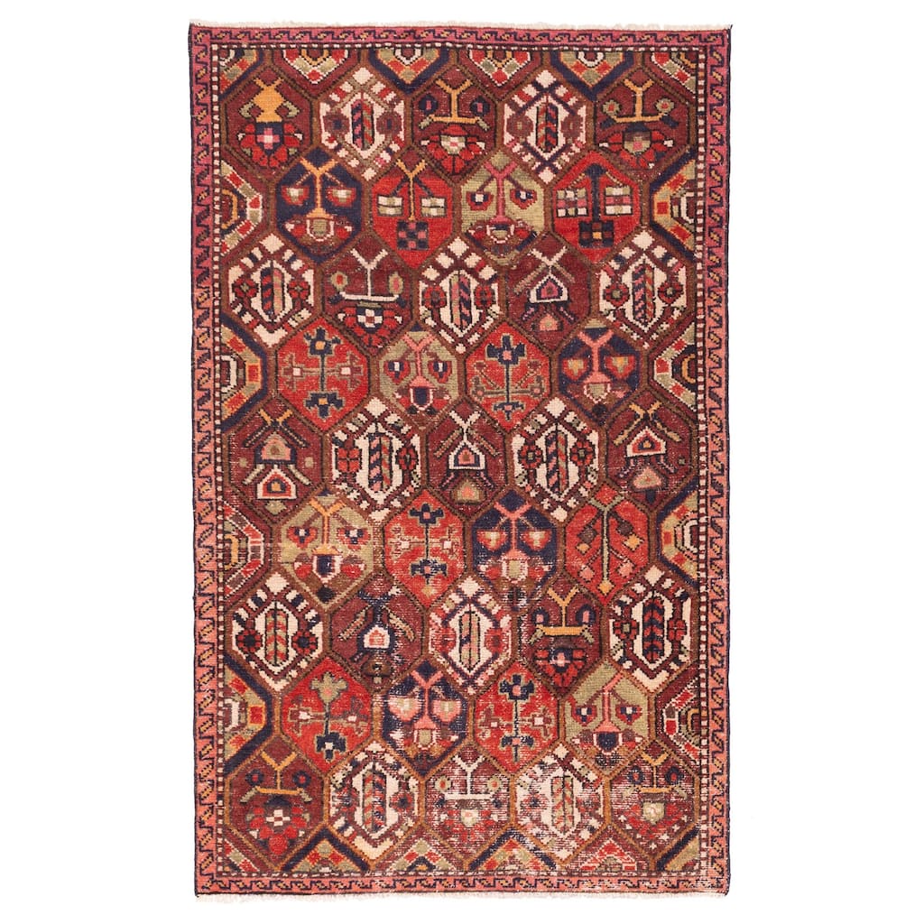 ECARPETGALLERY Hand-knotted Andelz Dark Red Wool Rug - 5'1 x 8'1