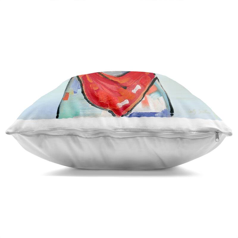 Stupell Dog Portrait with Red Bandana Decorative Printed Throw Pillow Design by Sally Swatland