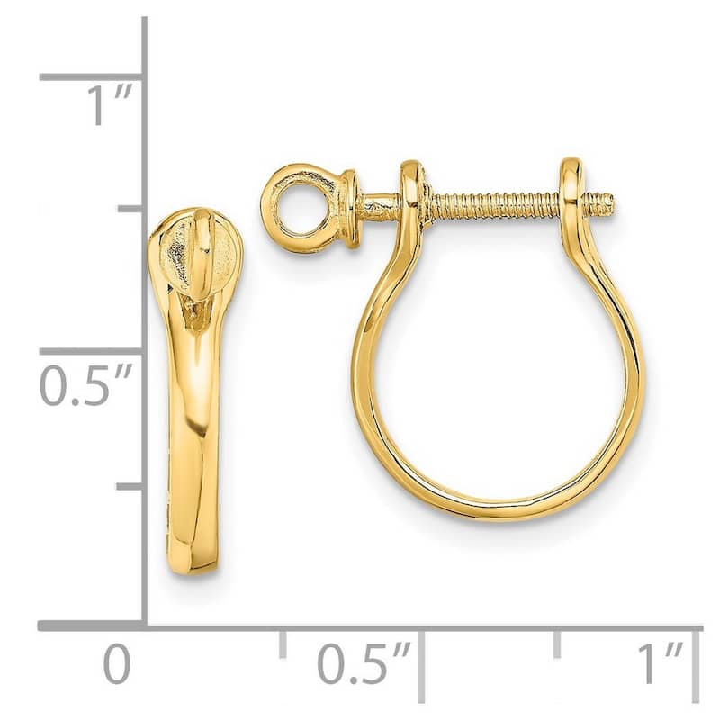 Curata 14k Yellow Gold 17.45mm Shackle Link Screw Earrings