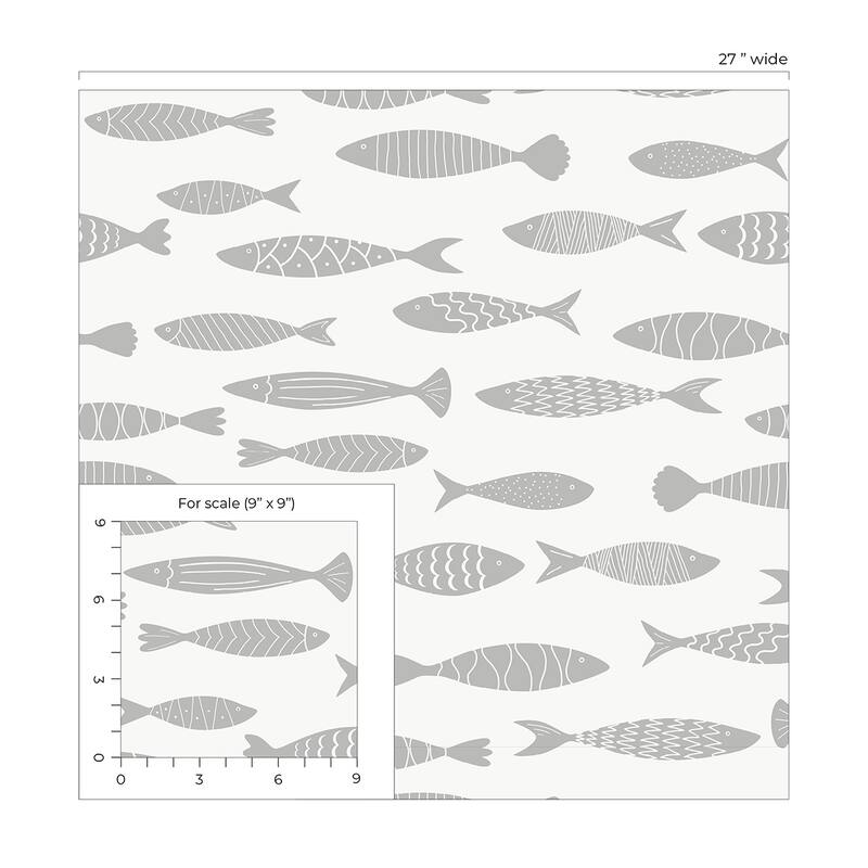 Seabrook Designs Bay Fish Unpasted Wallpaper