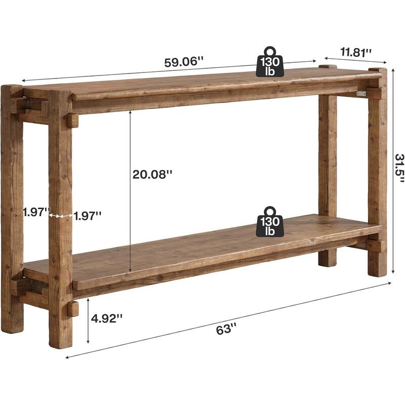 63-Inch Solid Wood Console Table