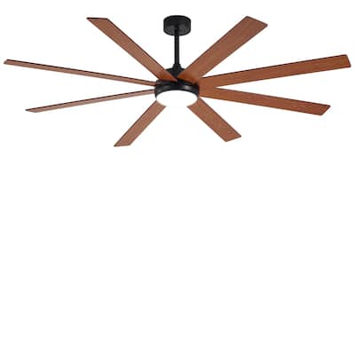 Large Ceiling Fan with Light - 8-Blade, Remote App Control, Dimmable 3CCT, Quiet DC Motor​, 66/72 Inches
