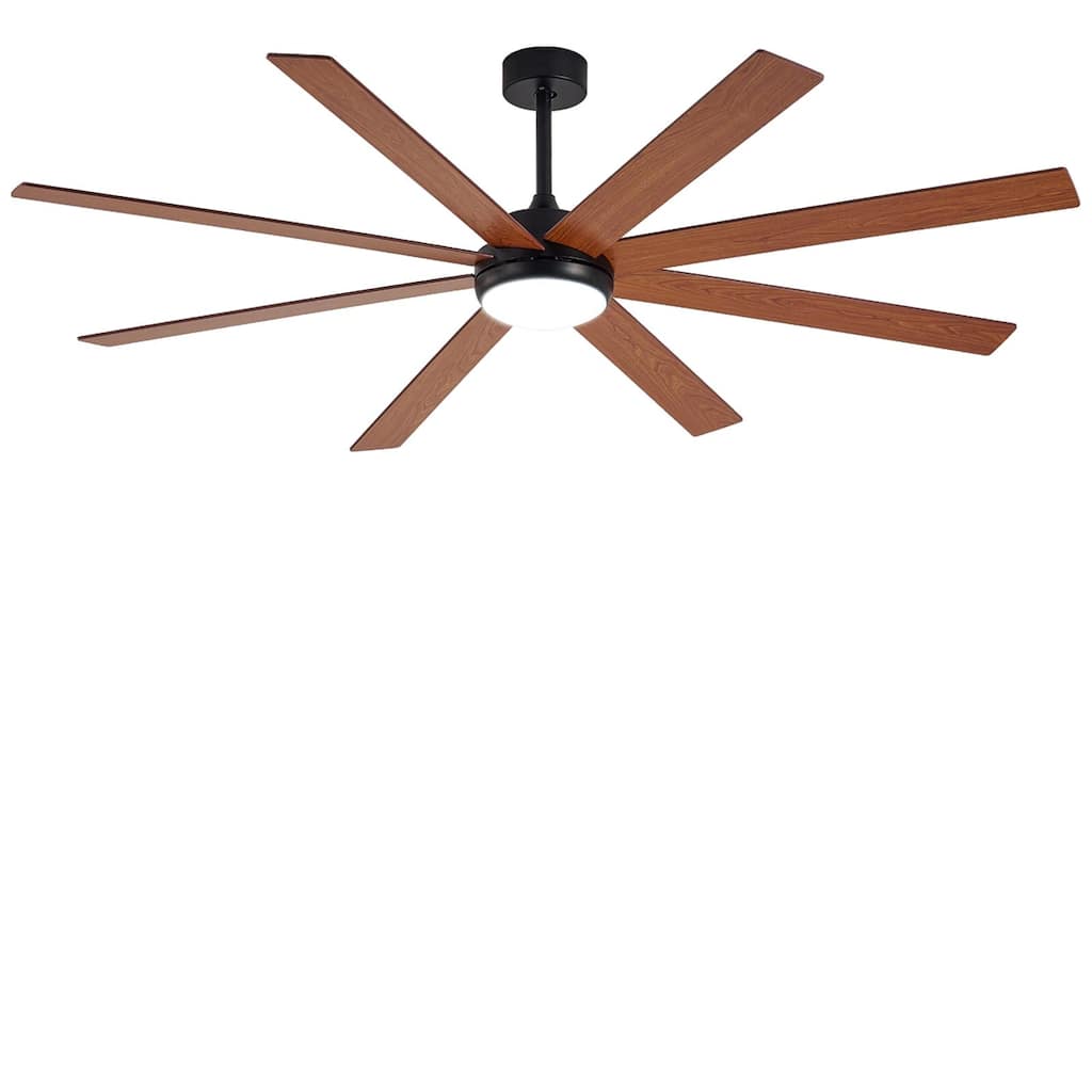 Large Ceiling Fan with Light - 8-Blade, Remote App Control, Dimmable 3CCT, Quiet DC Motor​, 66/72 Inches
