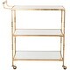preview thumbnail 2 of 3, SAFAVIEH Aurelius Gold/ Mirror Top Bar Cart - 29.8" x 15.8" x 33.6"