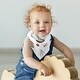 preview thumbnail 4 of 4, Red and Blue Construction Truck Fabric Bandana Baby Bibs (3 Pack Set) - Grey Yellow Orange Brown Black and White Transportation