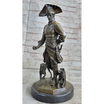 Frederick The Great Of Prussia W/ Imitative Dogs Bronze Statue Sculpture Figure Kaesbach 16 Inches X 8.5 Inches