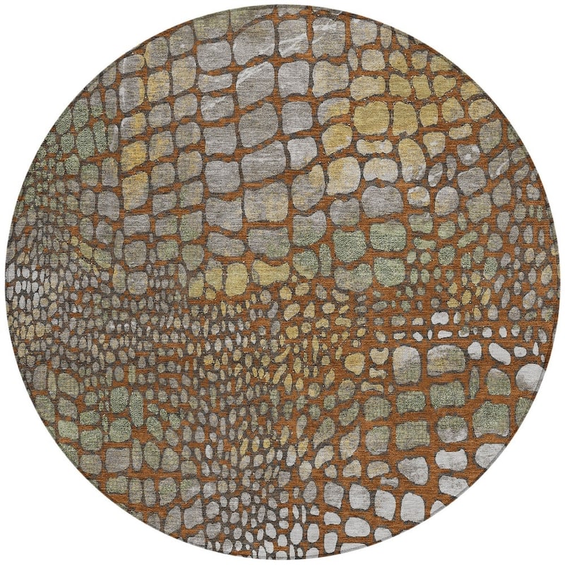HomeRoots Abstract Transitional Rectangle Outdoor Rug