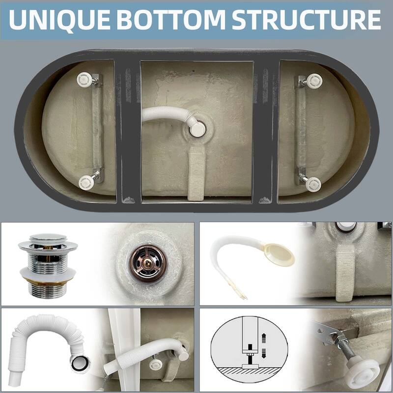 59 in./ 60 in. Acrylic Double Slipper Freestanding/Flatbottom Soaking Bathtub in Matte Black with Drain
