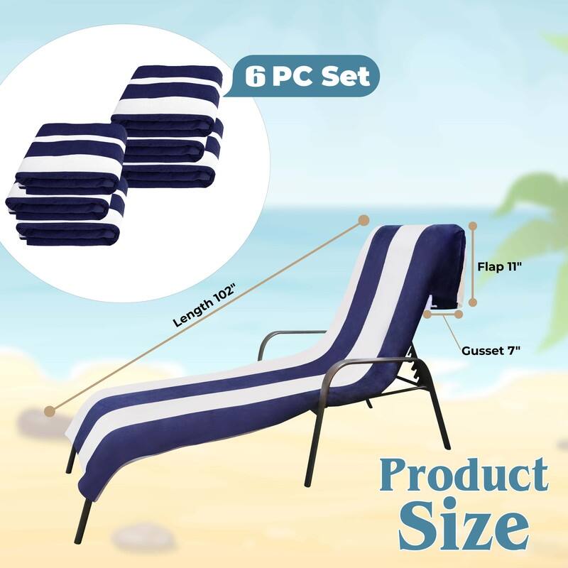 Superior Cabana Cotton Towel/ Chaise Lounge Chair Cover