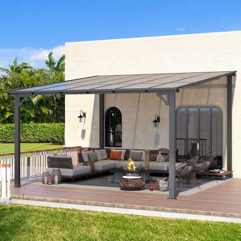 AECOJOY Wall Mounted Gazebos Pergola Gazebo Awnings for Backyard