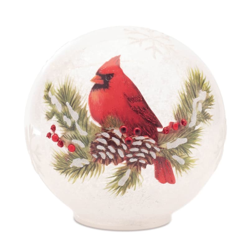 LED Cardinal Pine Globe (Set of 2)