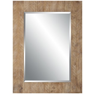 Natural Wood Beveled Mirror