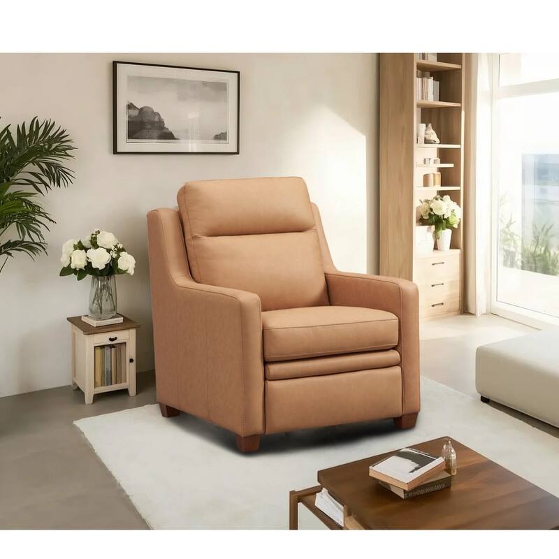 Genuine Leather Recliner Sofa 33" Triple-Motor Power Zero-Wall Reclining Couch with USB&USB-C Port