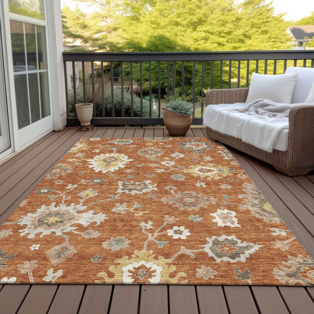 Machine Washable Indoor/ Outdoor Chantille Kashan Traditonal Rug