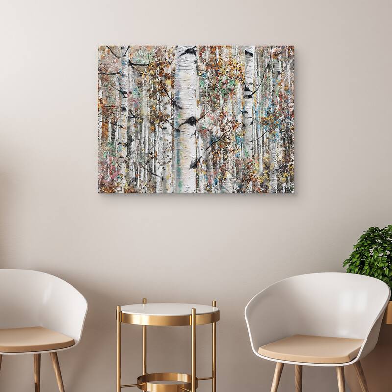 Jeweled Birches by Studio Arts Canvas Art Print