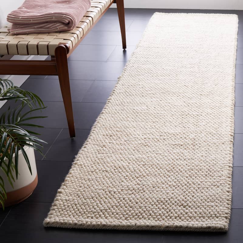 SAFAVIEH Handmade Natura Eduina New Zealand Wool Rug - 2'3" x 8' Runner - Beige/Ivory - Runner