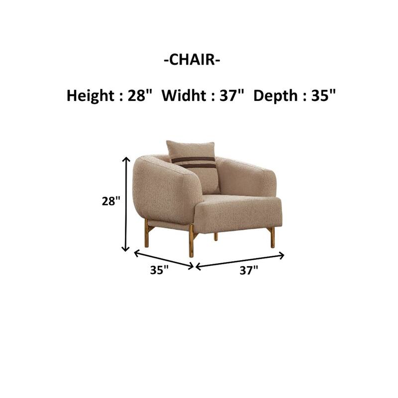 Enner 3 Pieces Living Room Sets 2 Sofa 1 Chair