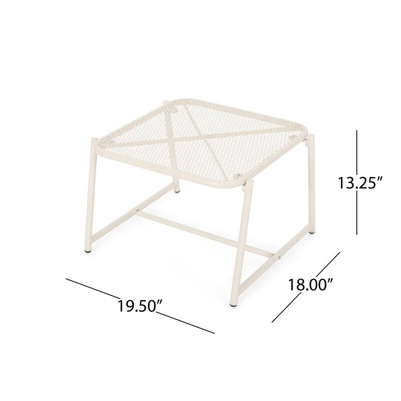 Roomfitters 3 Piece Outdoor Iron Patio Seating Group with Glass Top Side Table