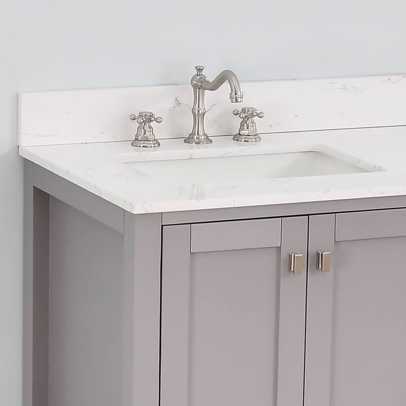 PROOX 60 inch Freestanding Bath Vanity Engineered Countertop and Double Ceramic Sink