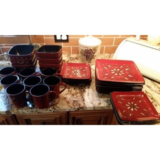American Atelier Marquee Red 16 Piece Dinnerware Set - Free Shipping ... American Atelier Marquee Red 16 Piece Dinnerware Set - Free Shipping ...