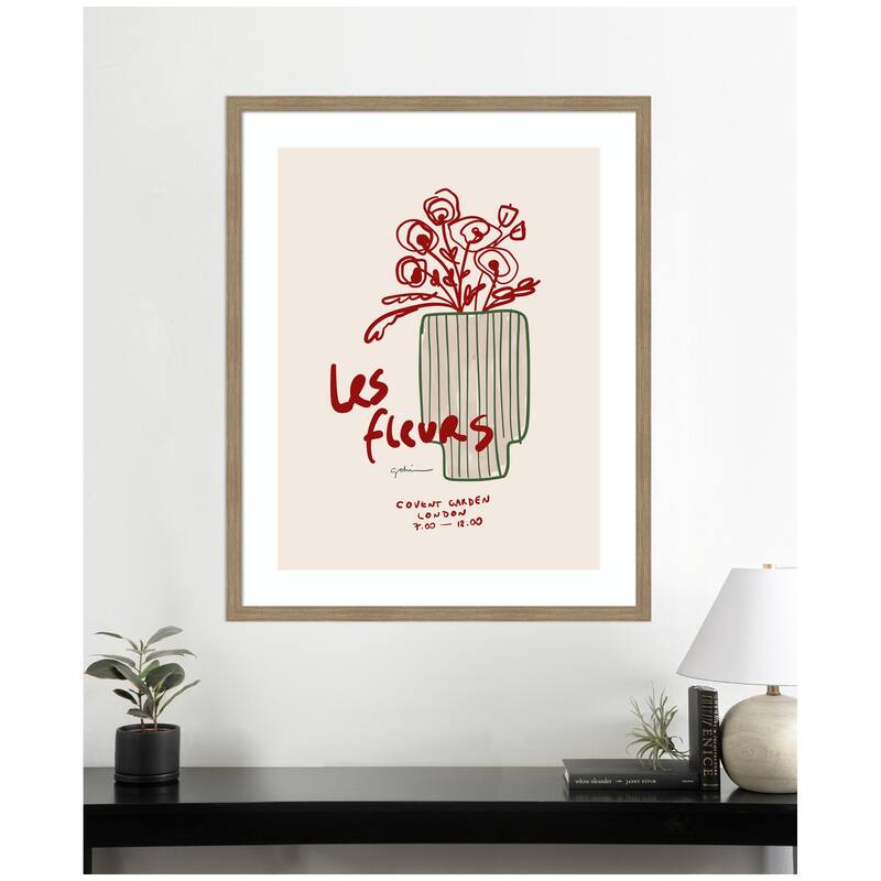 Kate and Laurel Les Fleurs by Gabrielly Guedes Framed Wall Art Print