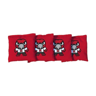 Miami University RedHawks Tokyodachi Red Cornhole Bags
