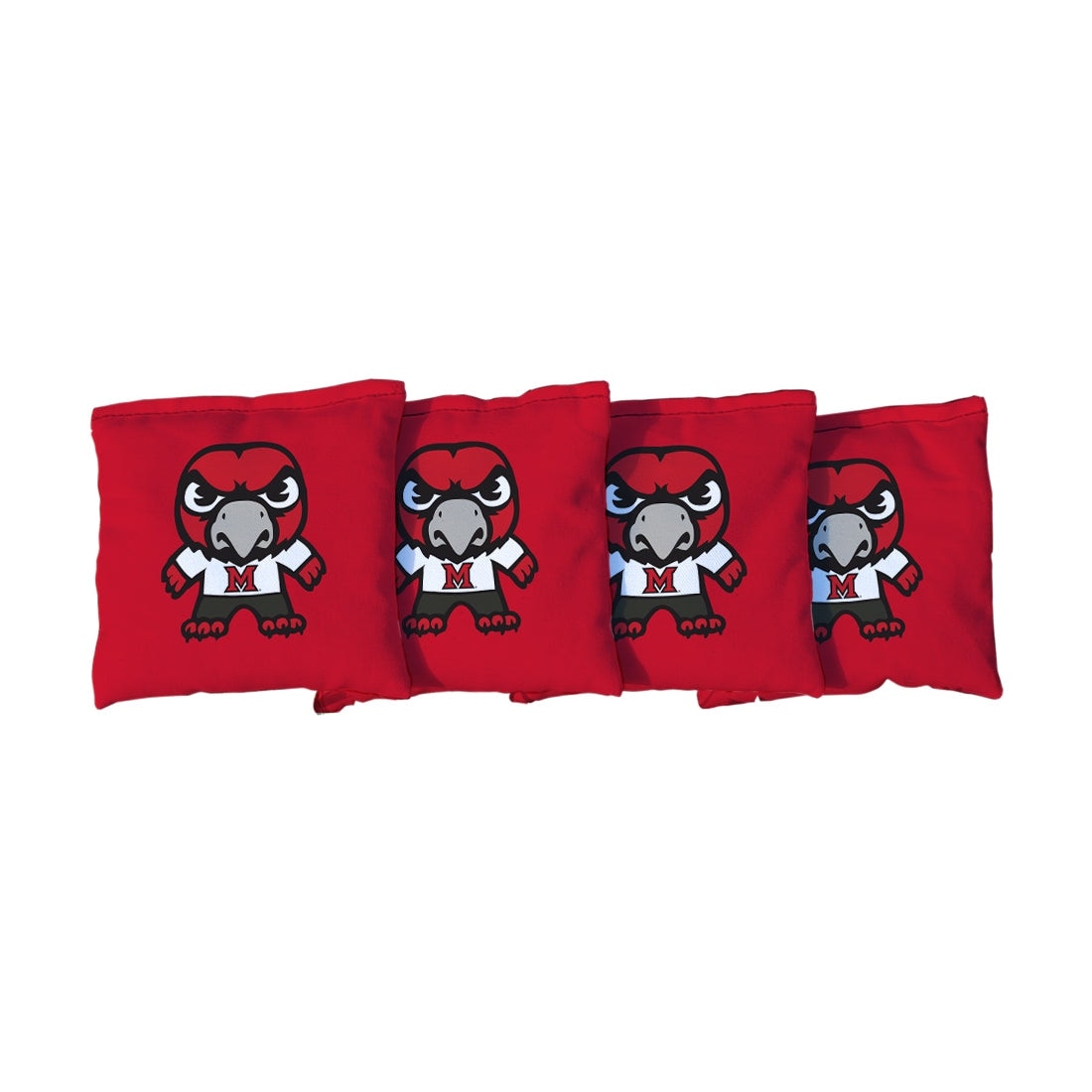 Miami University RedHawks Tokyodachi Red Cornhole Bags