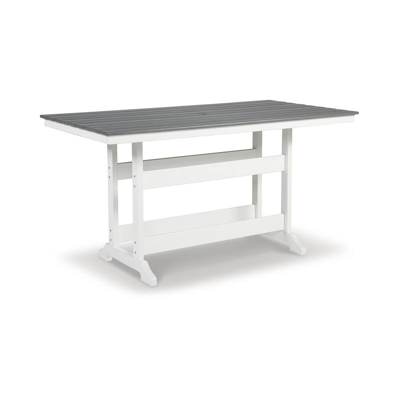 Signature Design by Ashley Transville Rectangular Outdoor Poly All Weather Counter Table with Umbrella Option