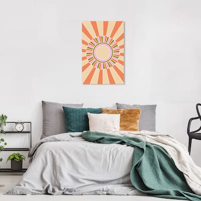 Wynwood Studio Canvas Abstract Hard Candy Rays Orange and Light Purple Modern & Contemporary Wall Art Canvas Print