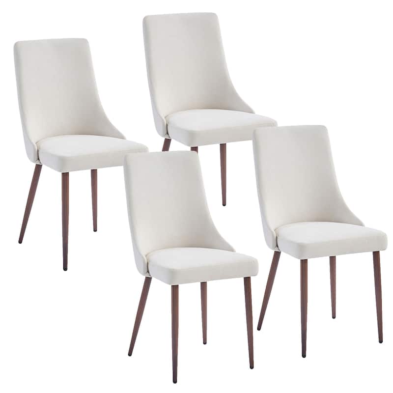 Mid-Century Fabric and Metal Dining Chair, Set of 4