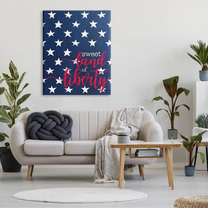Stupell Industries Sweet Land Of Liberty Americana Canvas Wall Art, Design by Alli Rogosich