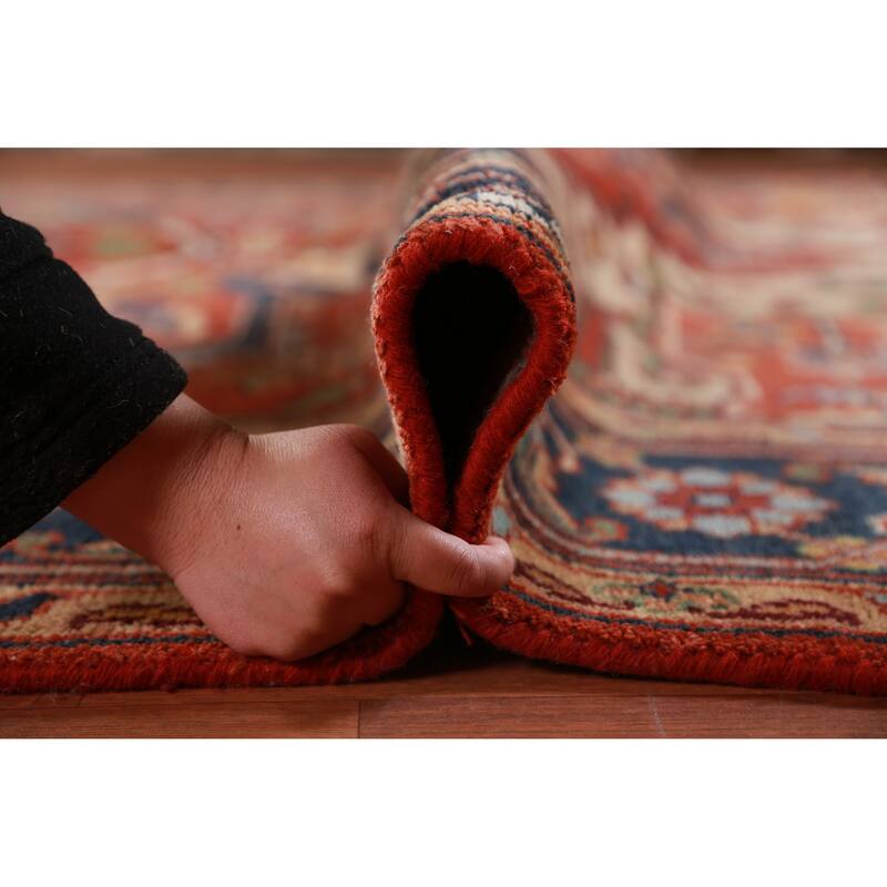 Orange Heriz Serapi Oriental Area Rug Handmade Wool Carpet - 8'11" x 12'1"