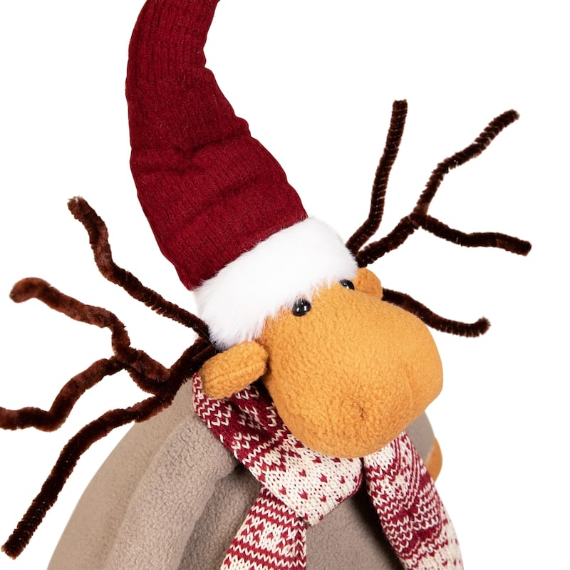 Plush Moose Merry Christmas Decoration - 24"