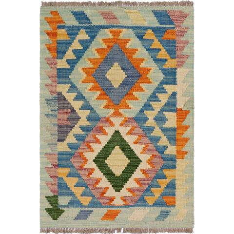 Turkish Southwestern Daniel Hand-Woven Kilim Rug - 2'0'' x 2'10'' - 2'0'' x 2'10''