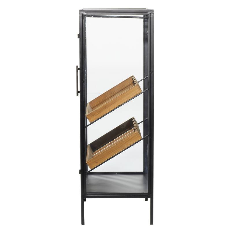 Metal 10-Bottle Wine Rack with Wine Glass Holders and Wood Accents - Black or White