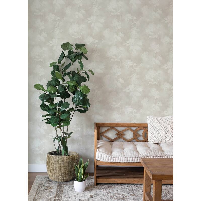 A-Street Prints Izara Light Grey Botanical Wallpaper