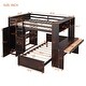 preview thumbnail 3 of 14, Full size Loft Bed with Twin size Stand-alone bed, Shelves,Desk,and Wardrobe,No Box Spring Required