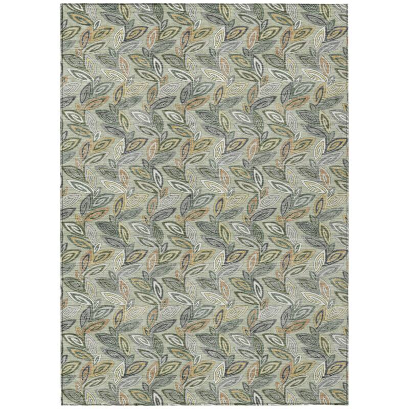 Machine Washable Indoor/ Outdoor Modern Rose Hill Chantille Rug