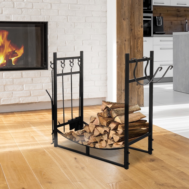 Firewood holder with tools deals