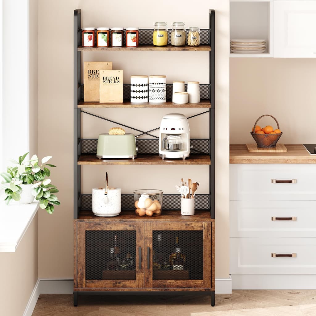 Industrial Bookshelf with Doors