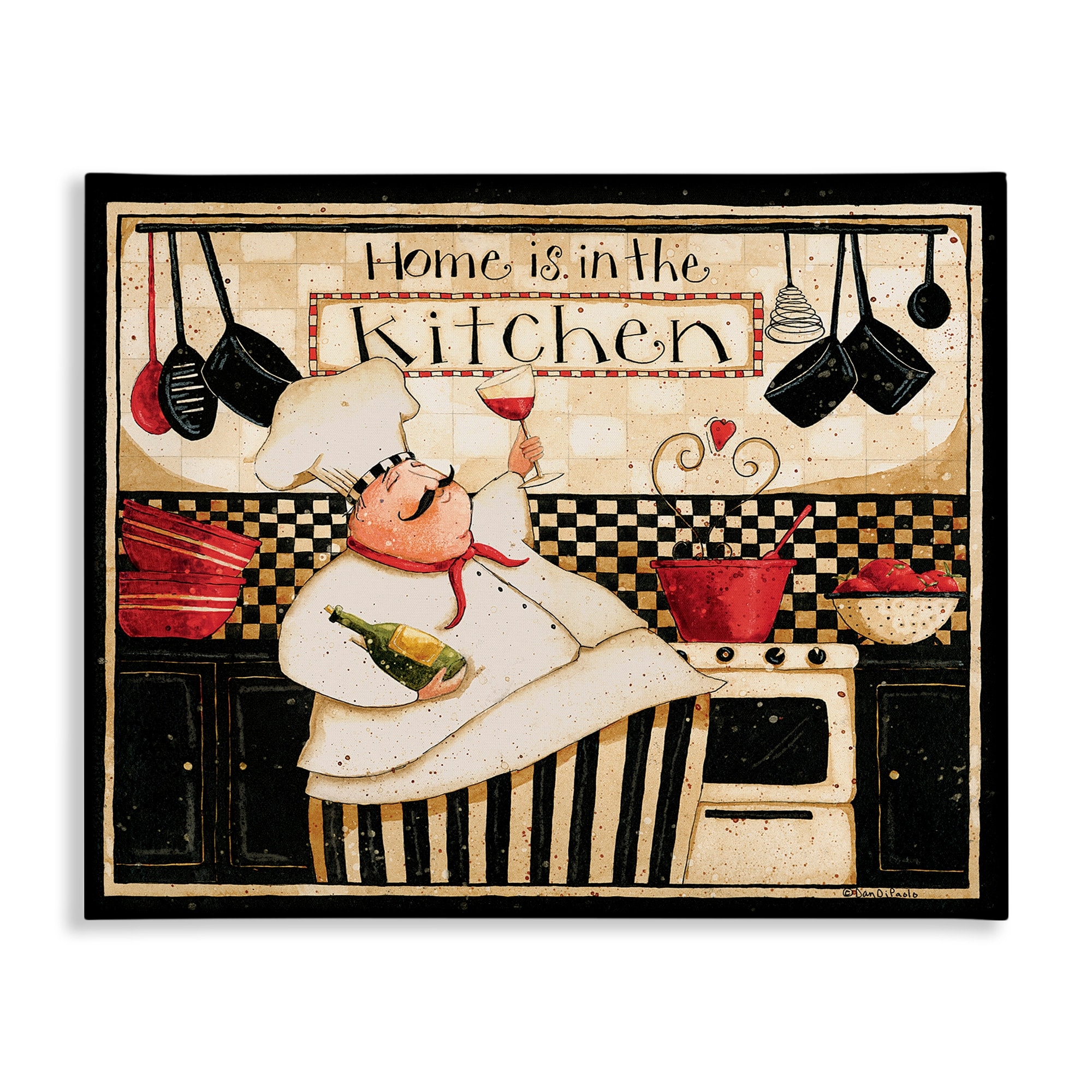 Stupell Home is in the Kitchen with Happy Chef Illustration Canvas Wall Art - Multi-Color