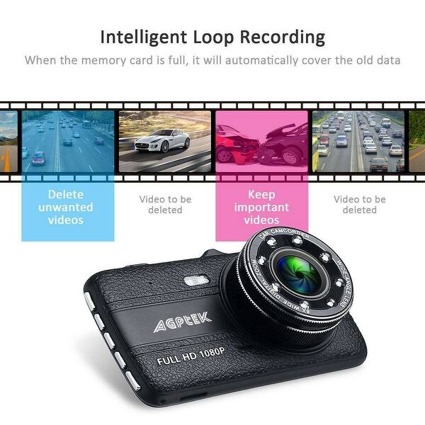 Dual Dash Cam 1080P Car Truck DVR Dashboard Camera Night Loop Recording - M - 32048052