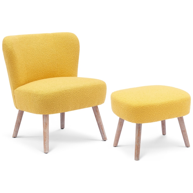 Boucle Polyester Upholstered Living Room Set - Stain Resistant (2-Piece Set)