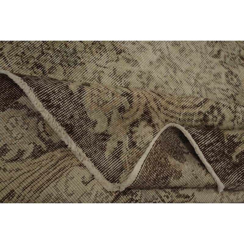 Hand Knotted Oriental 100% Wool Carpet Transitional Floral Beige & Ivories Anatolian Area Rug - 9' 0'' X 5' 10''