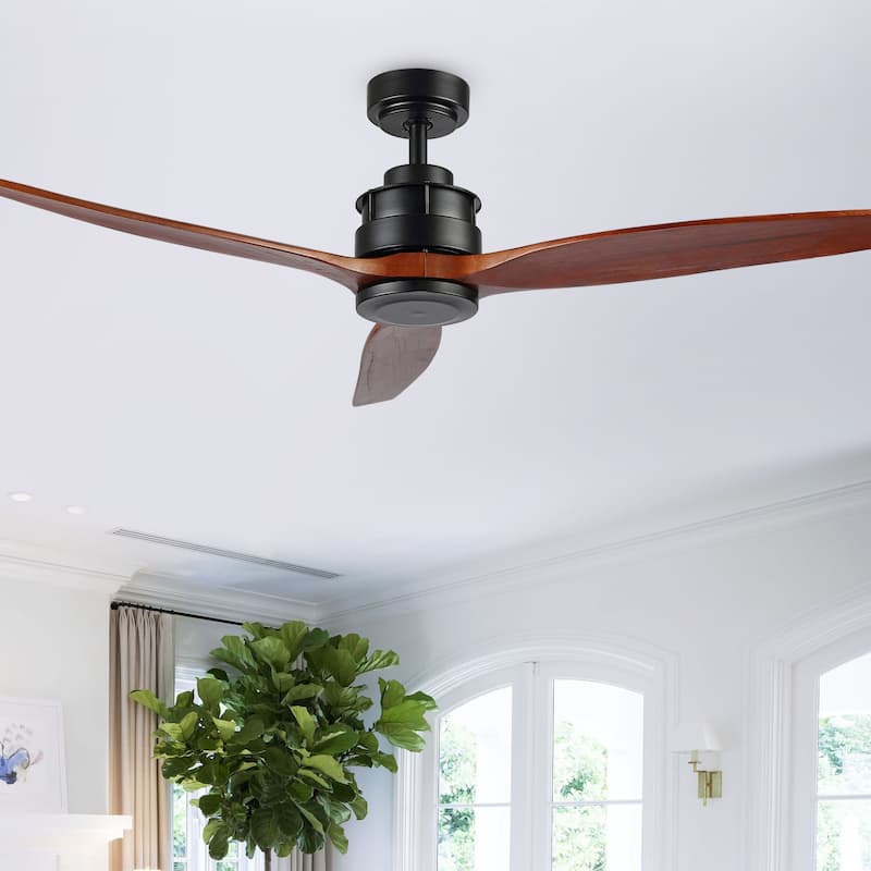 SAFAVIEH Lighting Farla Coffee 3-speed Ceiling Fan with Remote - 52" W x 52" L x 13.5"-18.5" H