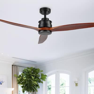 SAFAVIEH Lighting Farla Coffee 3-speed Ceiling Fan with Remote - 52" W x 52" L x 13.5"-18.5" H