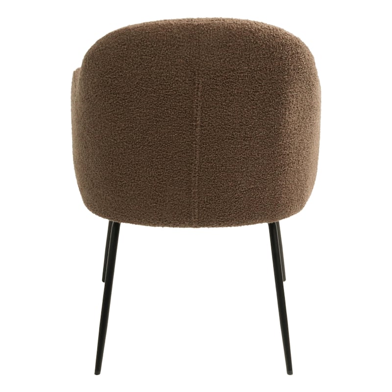 Furnish Theory Nordic Comfort Dining Armchair Arm Chair w/ Various Boucle Fabric Upholstery Covers & Steel Leg Finishes
