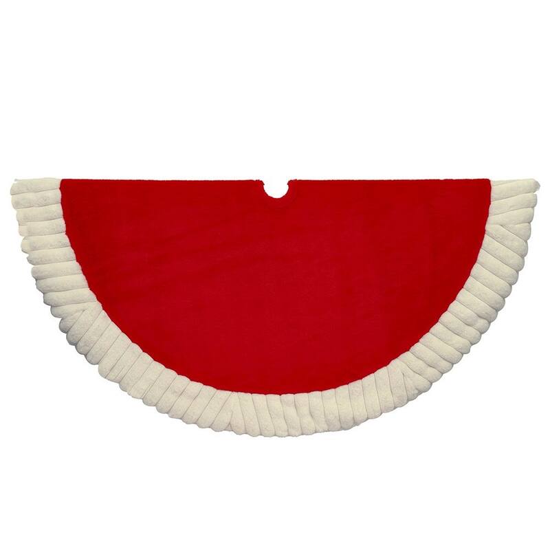 Kurt Adler 48-Inch Red and White Tree Skirt