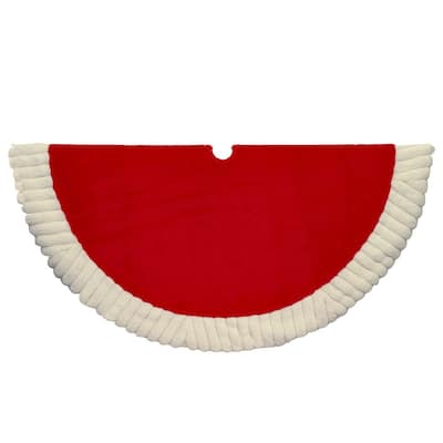 Kurt Adler 48-Inch Red and White Tree Skirt